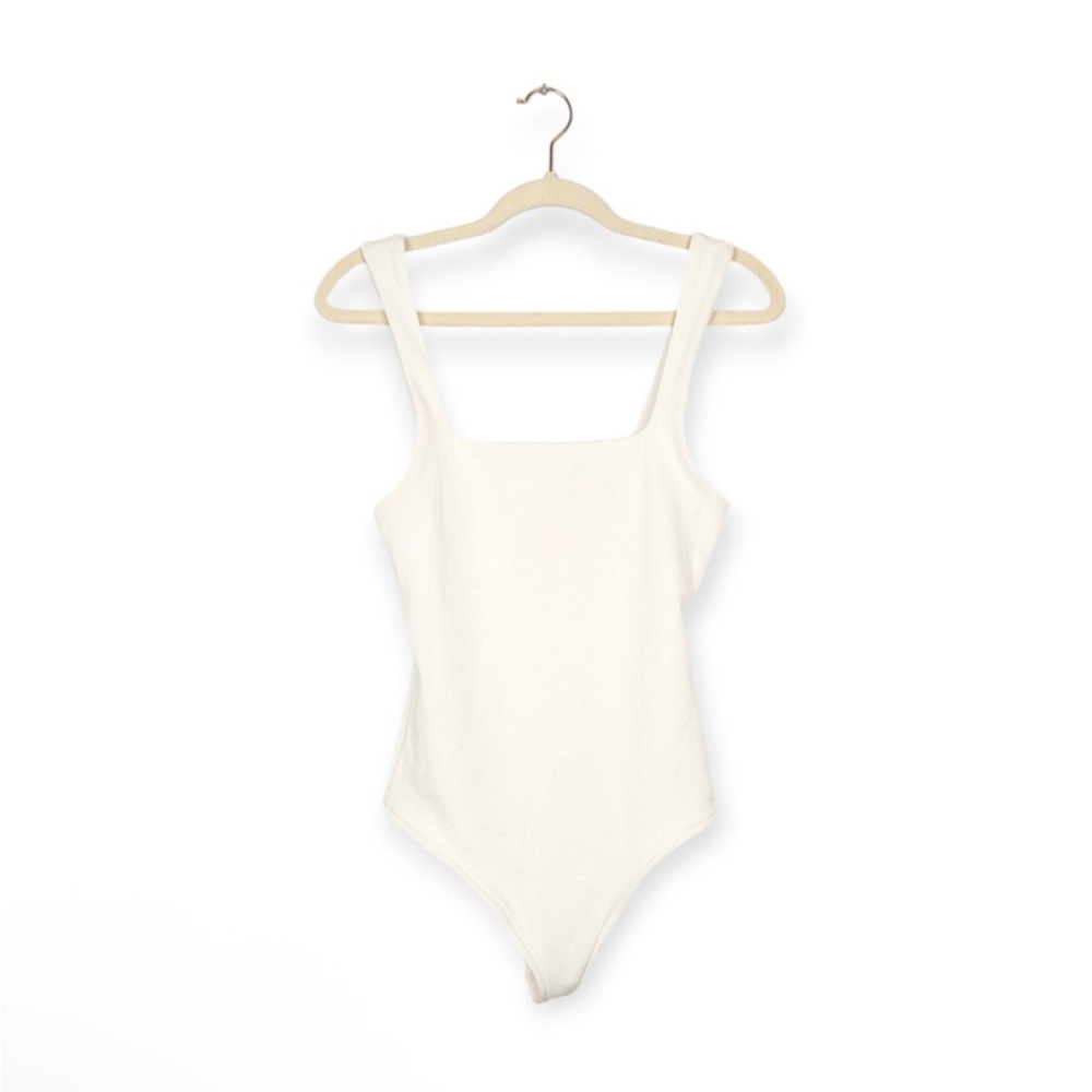 NWT Show Me Your MuMu White Rory Square Neck Bodysuit Size M